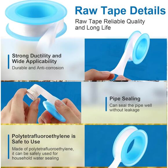 RV Water Heater Drain Plug 1/2" NPT 6-Pack + Teflon Tape | Camper Replacement - Picture 3 of 5